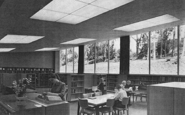 Parkside Branch Library, interior, view northwest, circa 1951. Source: San Francisco Historical Photograph Collection (AAD-8587).